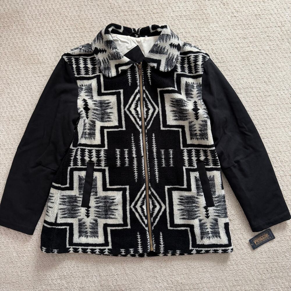 Pendleton Ivory Harding Pueblo Faux Sherling Full Zip Jacket Size XL NWT